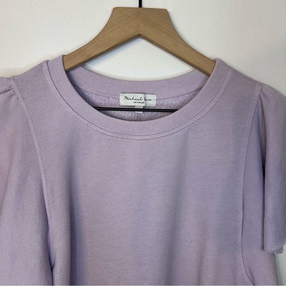 Michael Stars Ariana Flutter Sleeve Top in Pale Lilac Purple, Size Medium - Picture 3 of 9